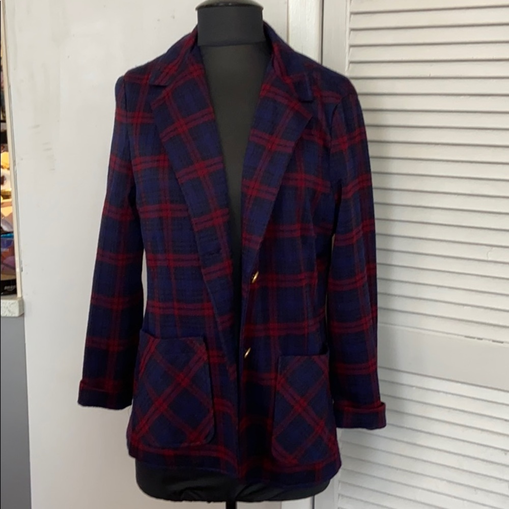 Vintage plaid preppy blazer!